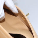 CHANEL Matelasse 25 Chain Shoulder Bag Lamb Skin Beige Gold CC Auth 99970SAV-33