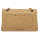 CHANEL Matelasse 25 Chain Shoulder Bag Lamb Skin Beige Gold CC Auth 99970SAV-2