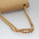 CHANEL Matelasse 25 Chain Shoulder Bag Lamb Skin Beige Gold CC Auth 99970SAV-7