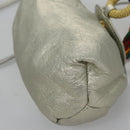 LOEWE Fringe Shoulder Bag Leather Silver tone Auth 99979-14