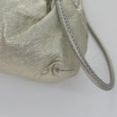 LOEWE Fringe Shoulder Bag Leather Silver tone Auth 99979-16