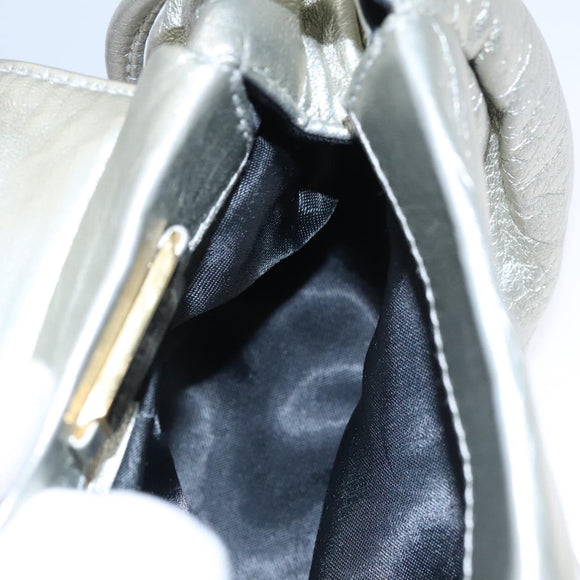 LOEWE Fringe Shoulder Bag Leather Silver tone Auth 99979