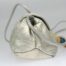 LOEWE Fringe Shoulder Bag Leather Silver tone Auth 99979-4