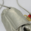 LOEWE Fringe Shoulder Bag Leather Silver tone Auth 99979-6