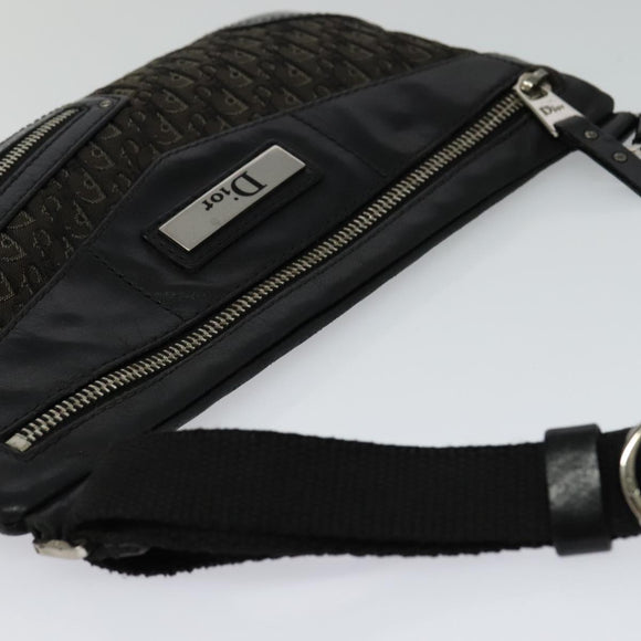 Christian Dior Trotter Canvas Shoulder Bag Black Auth 99984