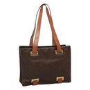 CELINE Macadam Canvas Shoulder Bag PVC Leather Brown Gold Auth 99997-1