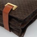 CELINE Macadam Canvas Shoulder Bag PVC Leather Brown Gold Auth 99997-12