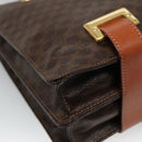 CELINE Macadam Canvas Shoulder Bag PVC Leather Brown Gold Auth 99997-13