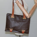 CELINE Macadam Canvas Shoulder Bag PVC Leather Brown Gold Auth 99997-23
