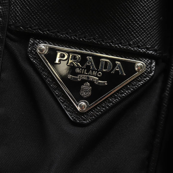 PRADA Shoulder Bag Nylon Black Silver Auth am8599V