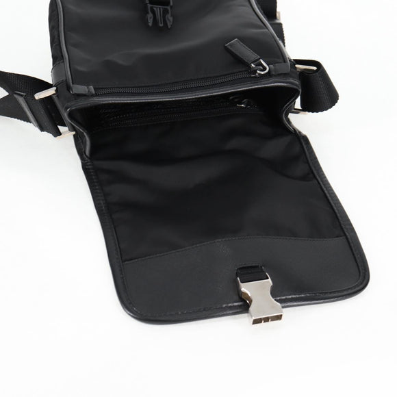 PRADA Shoulder Bag Nylon Black Silver Auth am8599V