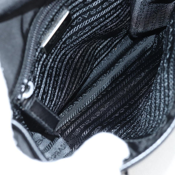 PRADA Shoulder Bag Nylon Black Silver Auth am8599V