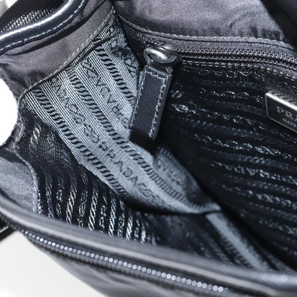 PRADA Shoulder Bag Nylon Black Silver Auth am8599V