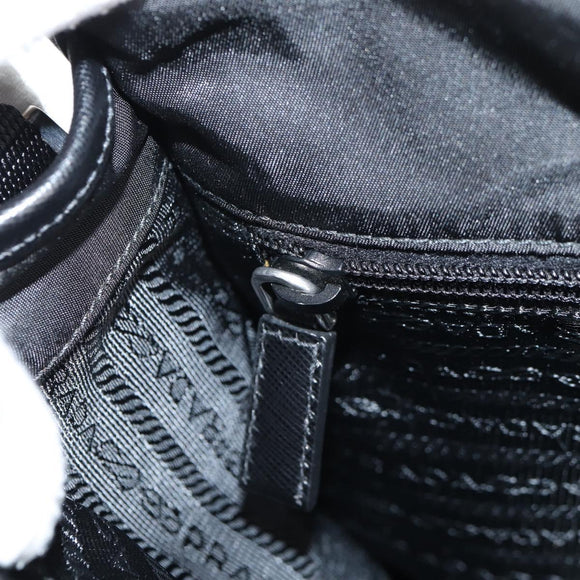 PRADA Shoulder Bag Nylon Black Silver Auth am8599V