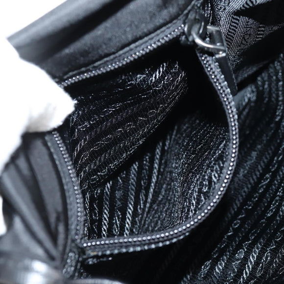 PRADA Shoulder Bag Nylon Black Silver Auth am8599V