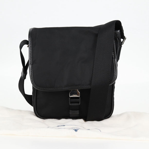 PRADA Shoulder Bag Nylon Black Silver Auth am8599V