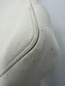 CHANEL Chain Shoulder Bag Caviar Skin White Silver CC Auth BA6376-27