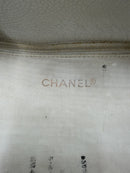CHANEL Chain Shoulder Bag Caviar Skin White Silver CC Auth BA6376-29