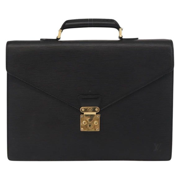 LOUIS VUITTON Epi Serviette Ambassador Business Bag Black M54412 LV Auth BA8580