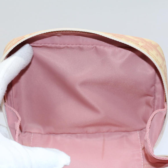Christian Dior Trotter Canvas Pouch Pink Auth bs8817