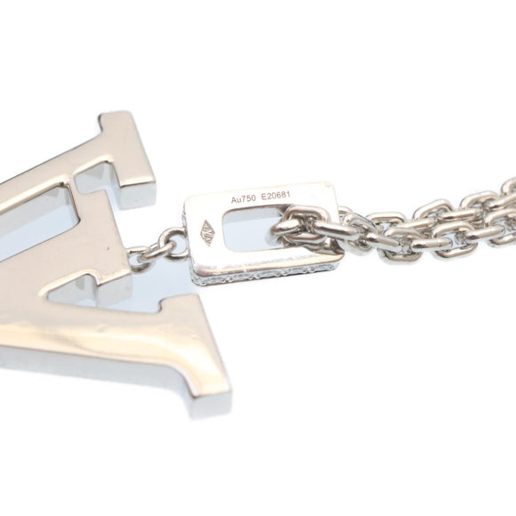 LOUIS VUITTON Pandantif LV XL Necklace White Gold Diamond Q93821 Auth 27695SM