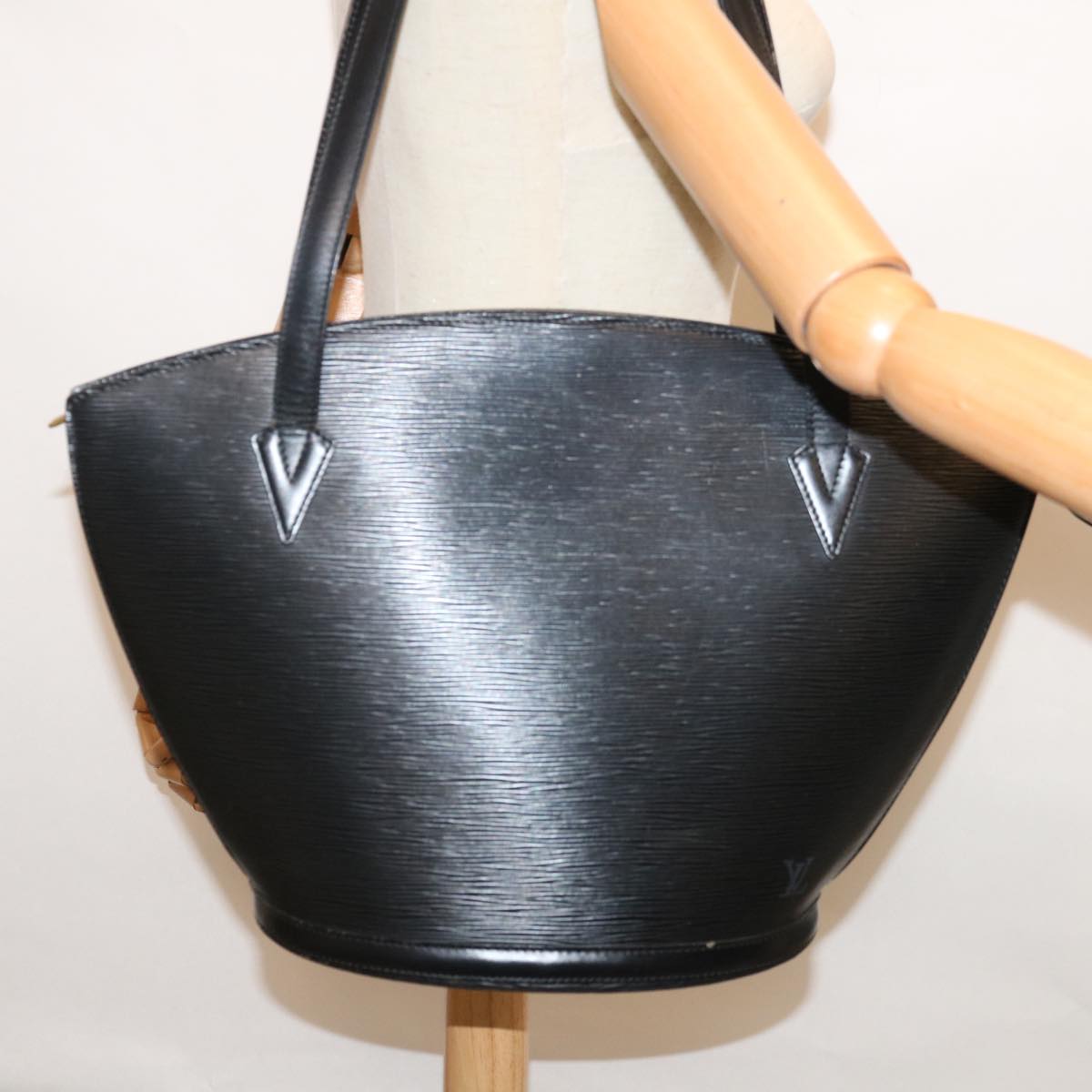 LOUIS VUITTON Epi Saint Jacques Shopping Shoulder Bag Black M52262 Auth yk10399