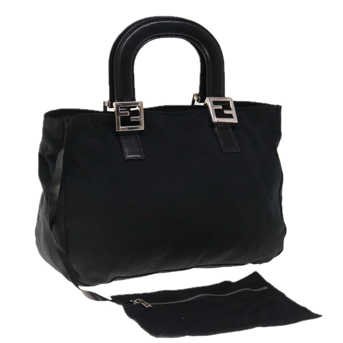 FENDI Hand Bag Nylon Black Auth yk10512