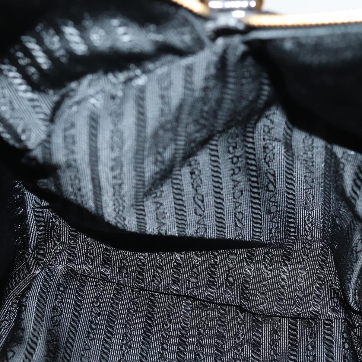 PRADA Hand Bag Nylon Black Auth yk12896