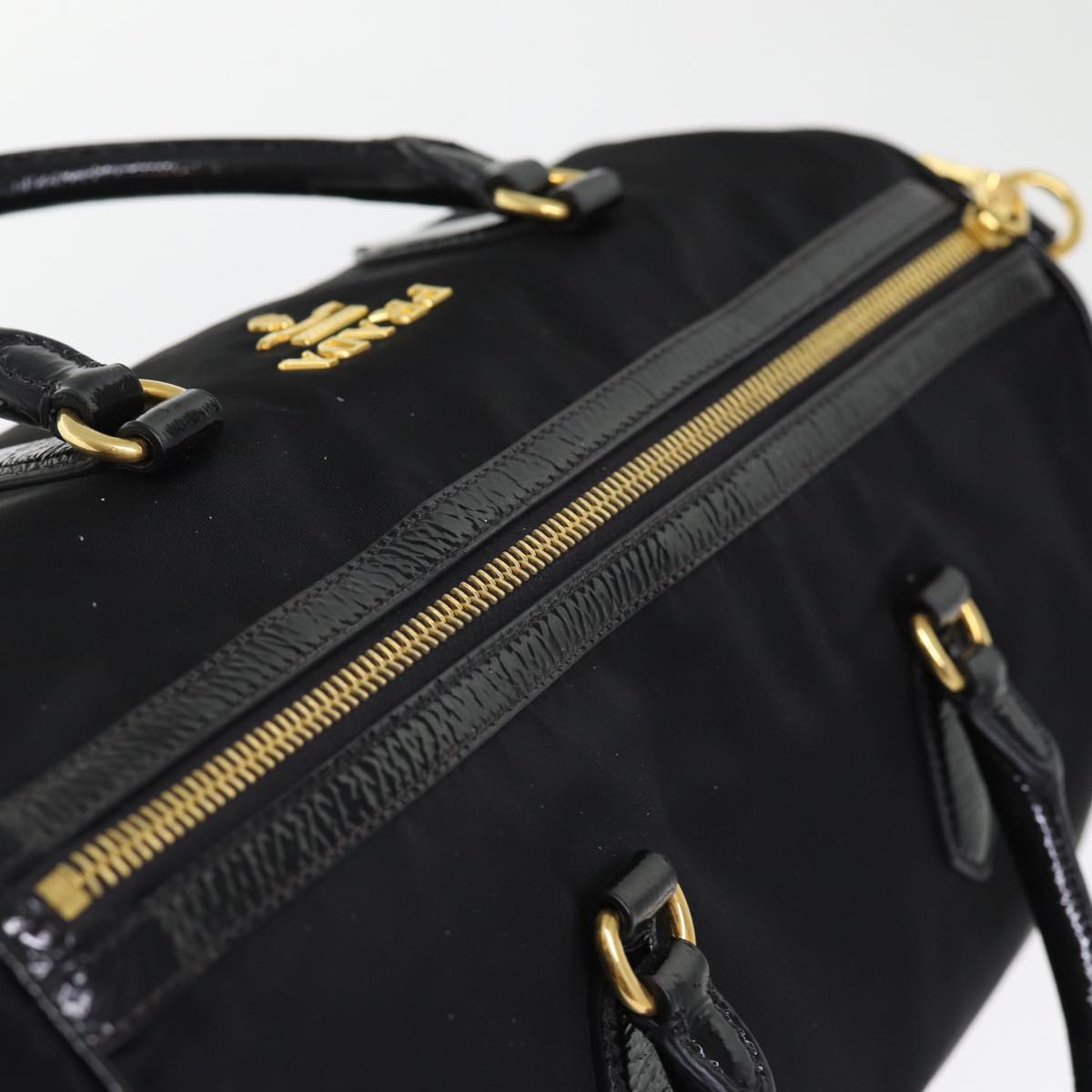 PRADA Hand Bag Nylon Black Auth yk12896