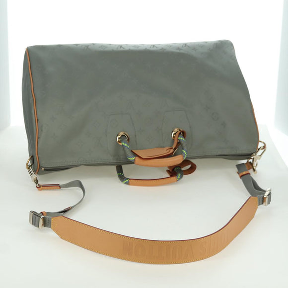 LOUIS VUITTON Titanium Keepall Bandouliere 50 Bag Gray M43886 LV Auth YKZ839SM