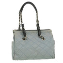 PRADA Chain Shoulder Bag Nylon Light Blue Auth ac1036-1