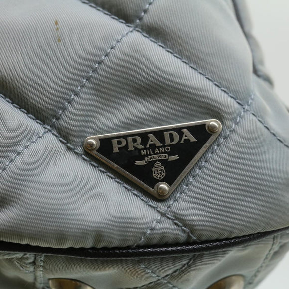 PRADA Chain Shoulder Bag Nylon Light Blue Auth ac1036