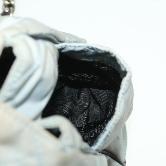 PRADA Chain Shoulder Bag Nylon Light Blue Auth ac1036