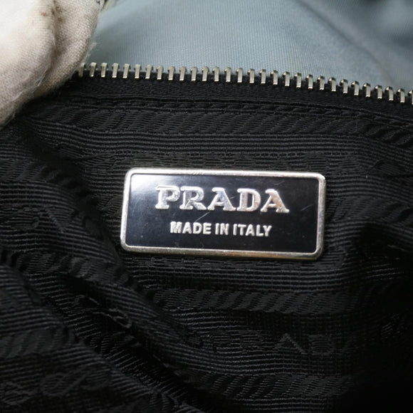 PRADA Chain Shoulder Bag Nylon Light Blue Auth ac1036