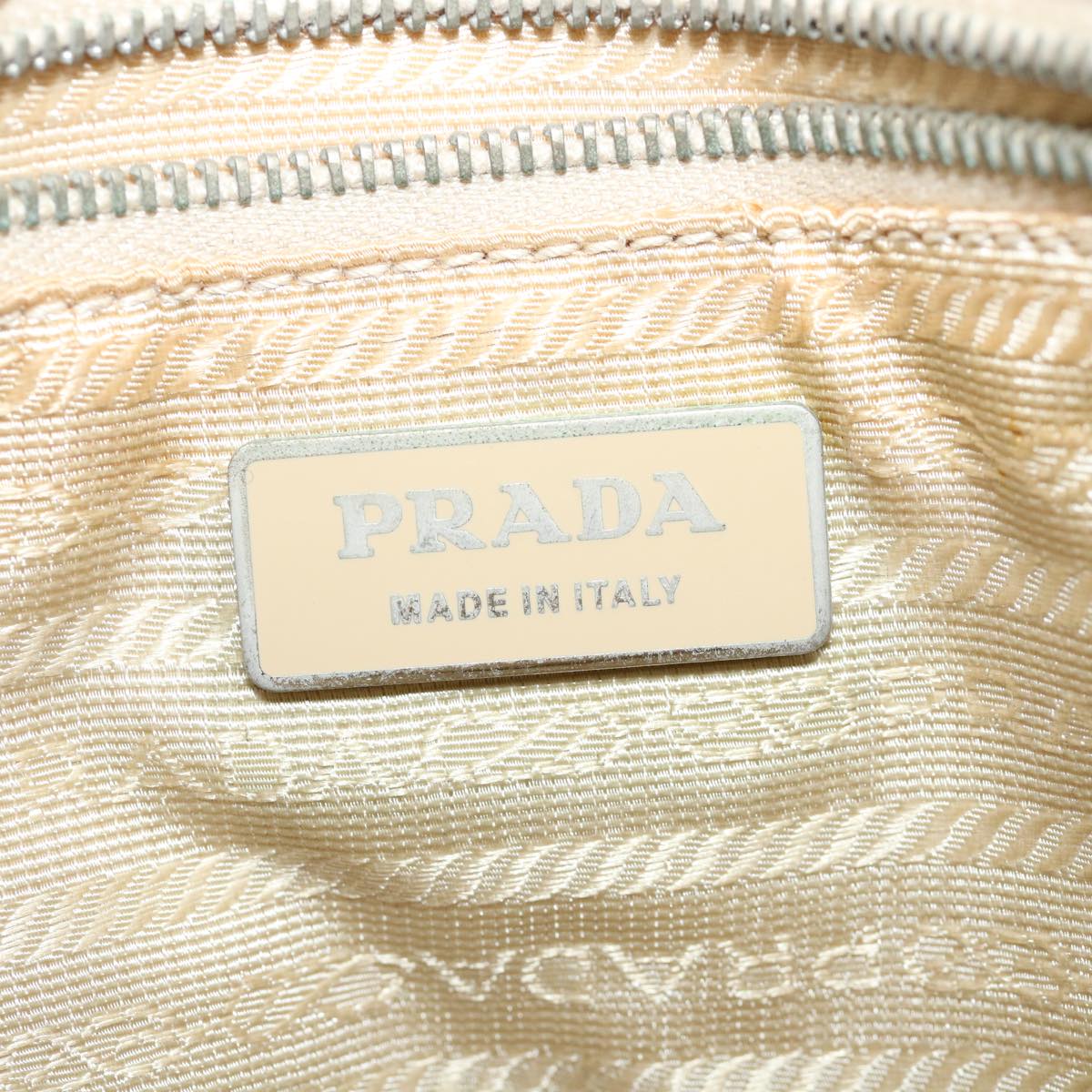 PRADA Hand Bag Nylon Beige Auth ac1294