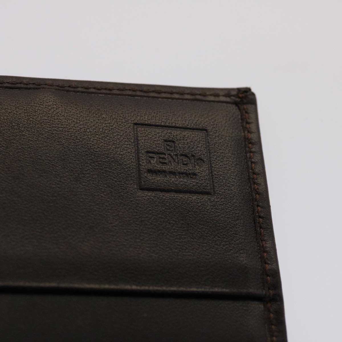 FENDI Zucca Canvas Long Wallet Black Brown Auth ac2048