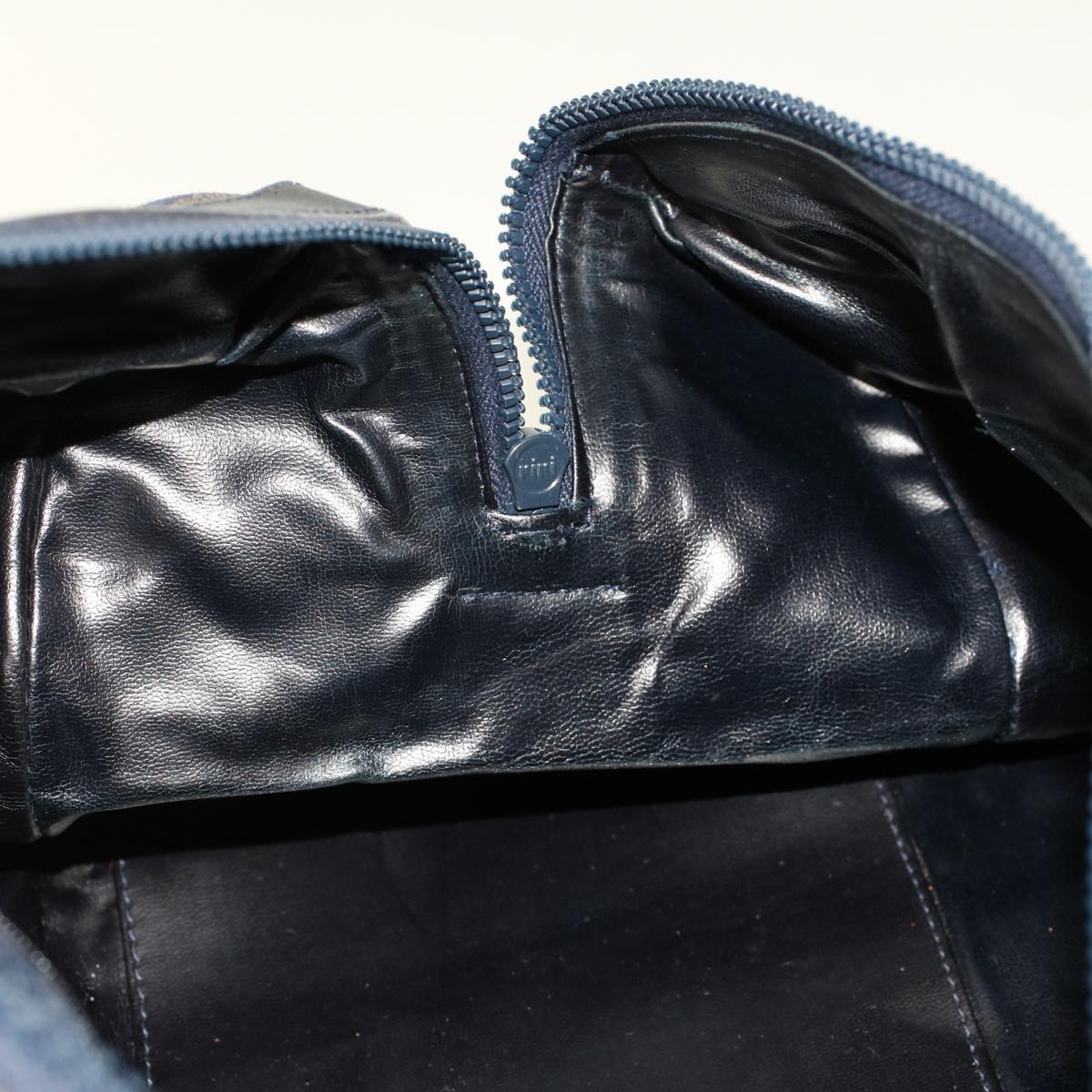 CELINE C Macadam Boston Bag Suede Leather Navy Auth ac2168