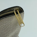 BURBERRY Tote Bag Leather Gray White Auth ac2169-17