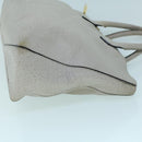 BURBERRY Tote Bag Leather Gray White Auth ac2169-3