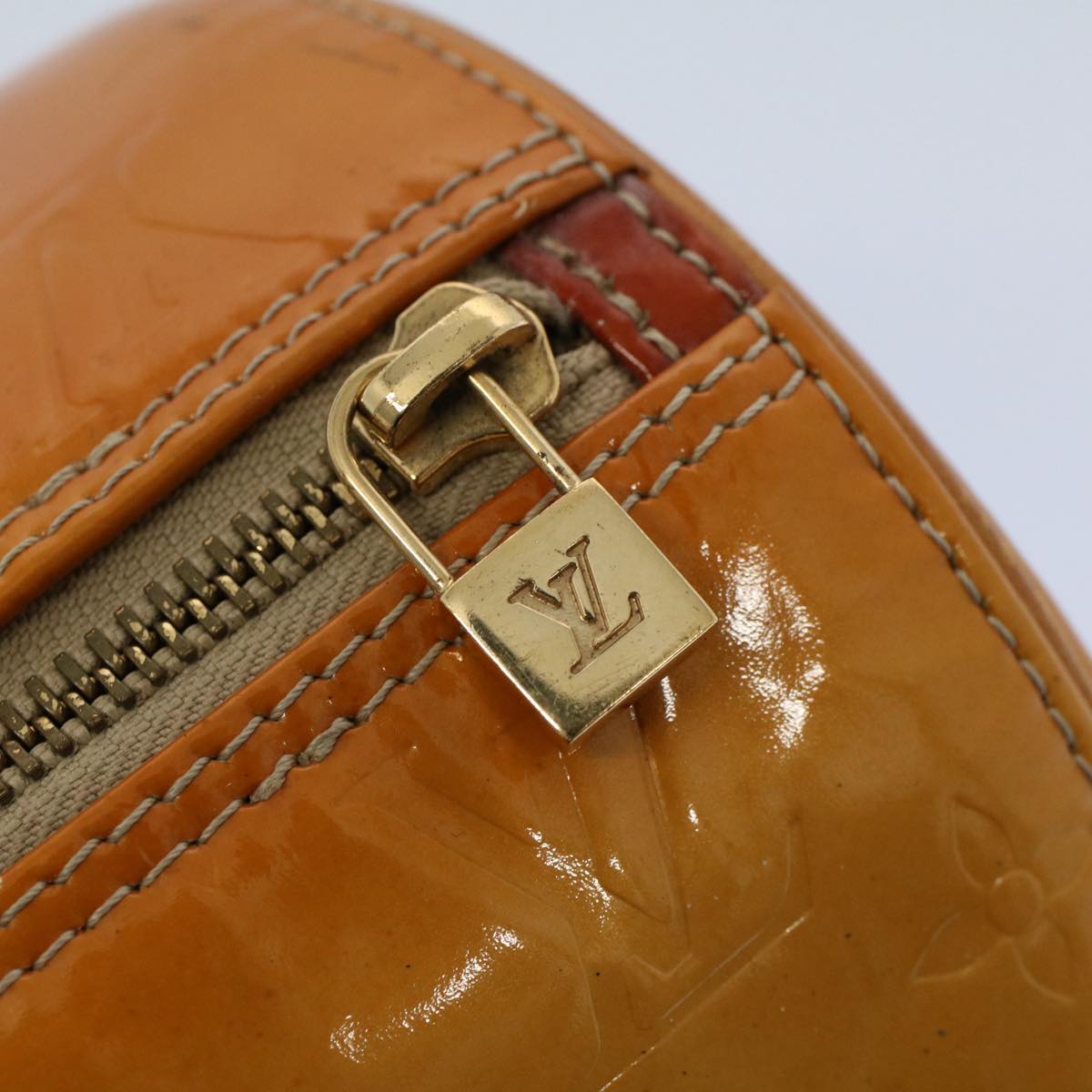 LOUIS VUITTON Monogram Vernis Bedford Hand Bag Beige M91006 LV Auth ac2193