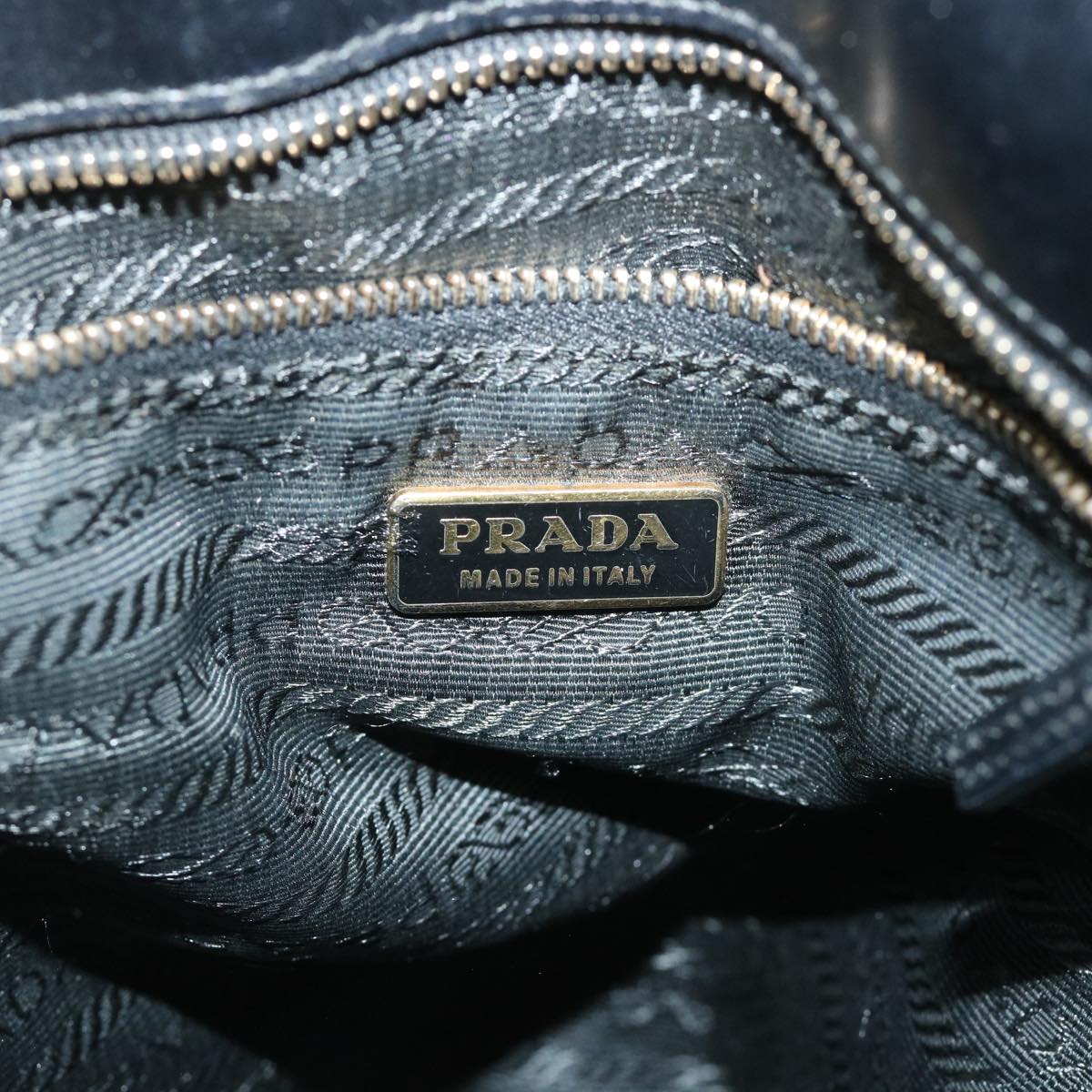 PRADA Hand Bag Nylon Leather Black Auth ac2203