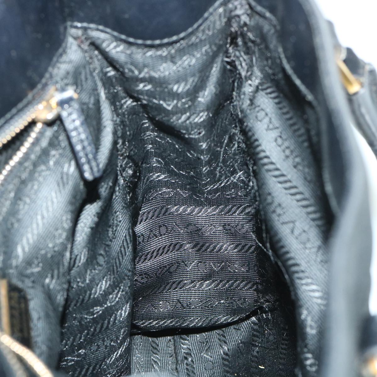 PRADA Hand Bag Nylon Leather Black Auth ac2203