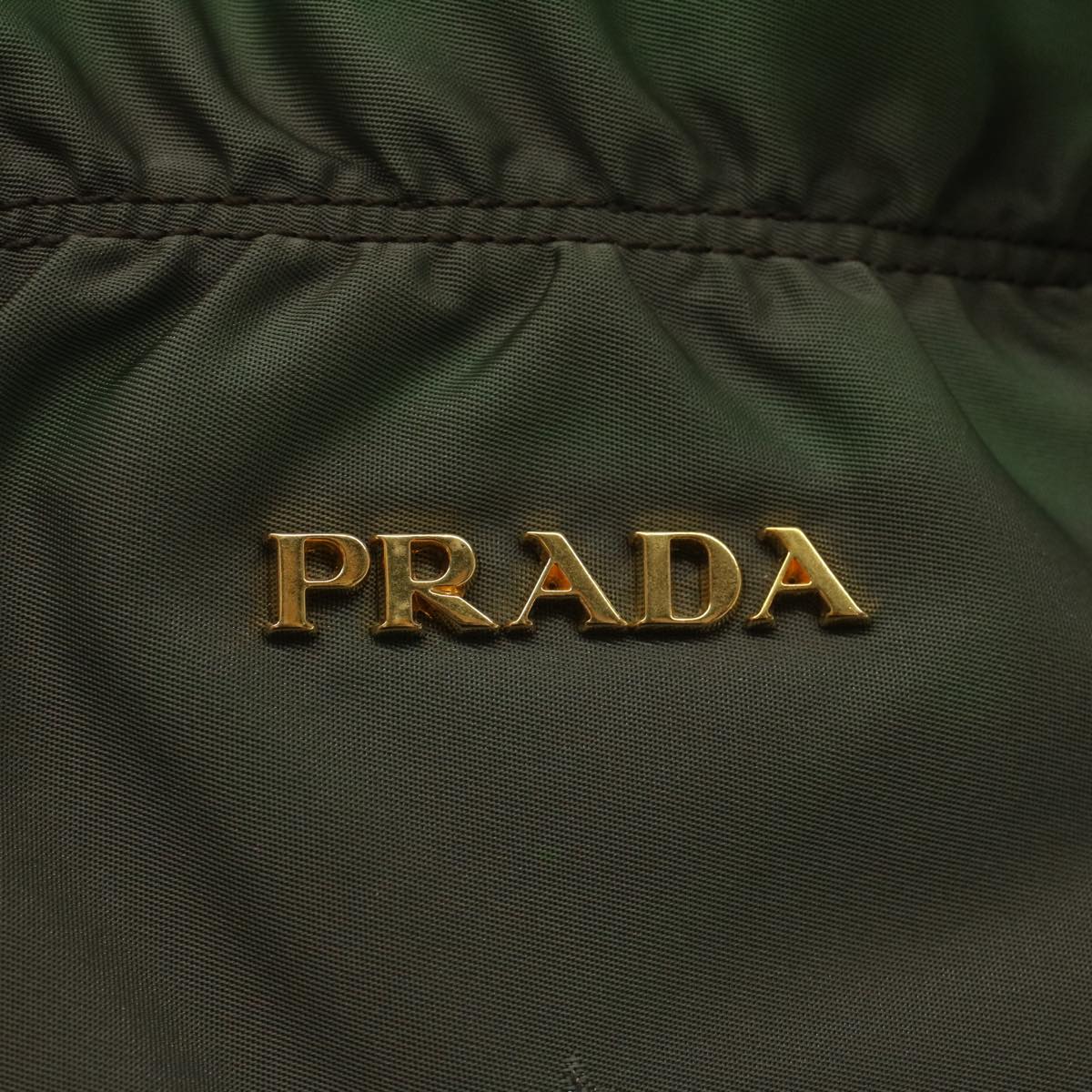 PRADA Shoulder Bag Nylon 2way Khaki Auth ac2209