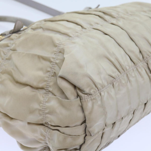 PRADA Hand Bag Nylon 2way Beige Auth ac2285