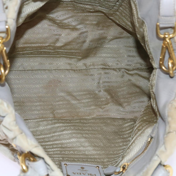 PRADA Hand Bag Nylon 2way Beige Auth ac2285