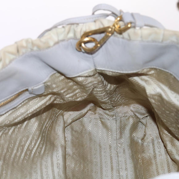PRADA Hand Bag Nylon 2way Beige Auth ac2285
