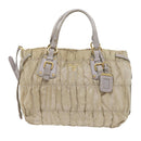 PRADA Hand Bag Nylon 2way Beige Auth ac2285-13