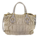 PRADA Hand Bag Nylon 2way Beige Auth ac2285-2