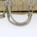 PRADA Hand Bag Nylon 2way Beige Auth ac2285-7