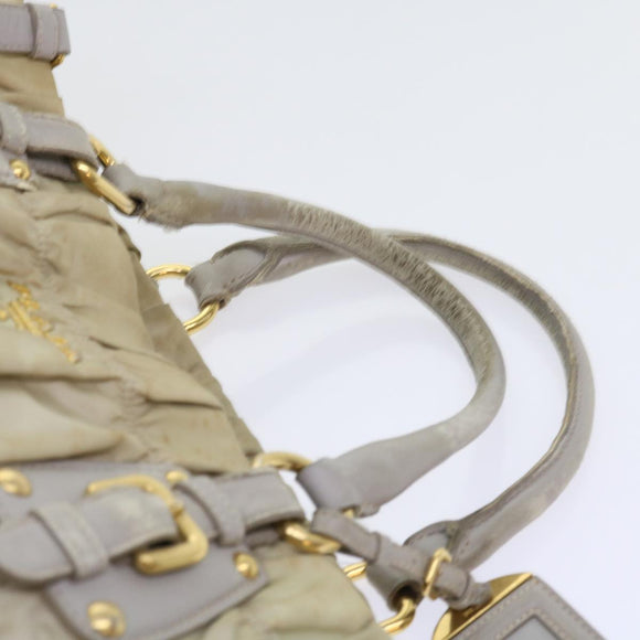 PRADA Hand Bag Nylon 2way Beige Auth ac2285